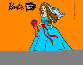 Dibujo Barbie vestida de novia pintado por mary8cruz