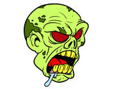 Dibujo Cabeza de zombi pintado por Marea
