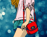 Dibujo Chica con bolso pintado por keimy