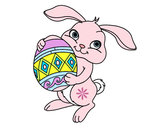 Dibujo Conejo con huevo de pascua pintado por YAWILDA-04