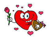 Dibujo Corazón con caja de bombones pintado por irene01