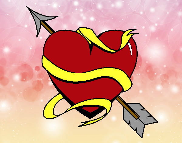 Dibujo Corazón con flecha III pintado por sango