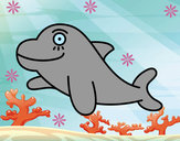 Dibujo Delfín alegre pintado por Jaqee