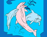 Dibujo Delfines jugando pintado por johaniita 