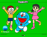 Dibujo Doraemon y amigos pintado por diegill
