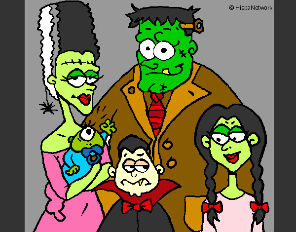 Dibujo Familia de monstruos pintado por 49005859