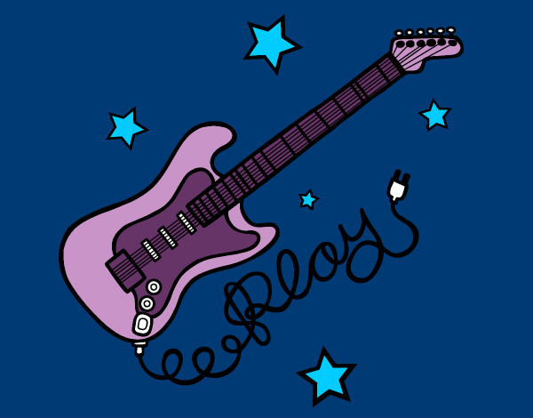 Dibujo Guitarra y estrellas pintado por EmiAlonsi