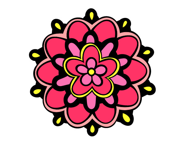 Dibujo Mándala con una flor pintado por carmenaida