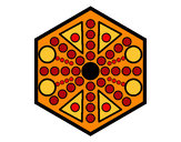 Dibujo Mandala hexagonal pintado por sango