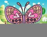 Dibujo Mandala mariposa pintado por cande8