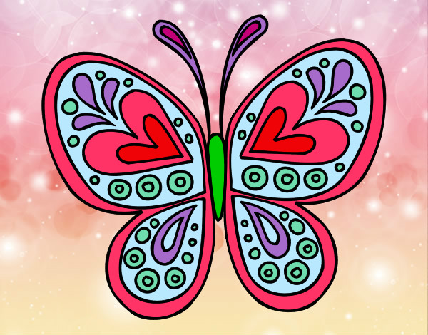 Dibujo Mandala mariposa pintado por TUTIDI