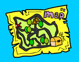 Dibujo Mapa del tesoro pintado por locatis