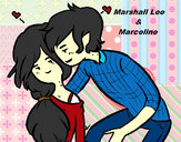 Dibujo Marshall Lee y Marceline pintado por sango