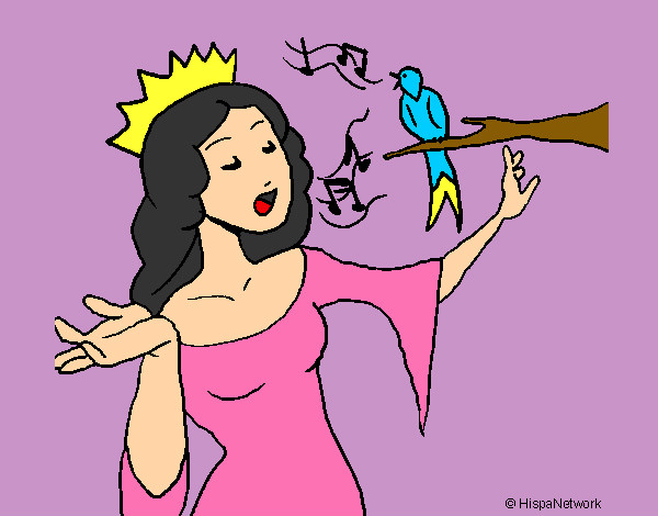 Dibujo Princesa cantando pintado por lolitaayal