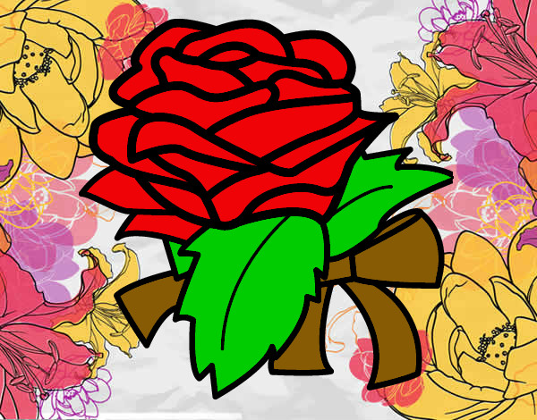 Dibujo Rosa, flor pintado por emexv