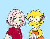 Dibujo Sakura y Lisa pintado por Anmonmo29