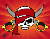 Dibujo Símbolo pirata pintado por elizandra
