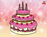 Dibujo Tarta de cumpleaños pintado por keimy