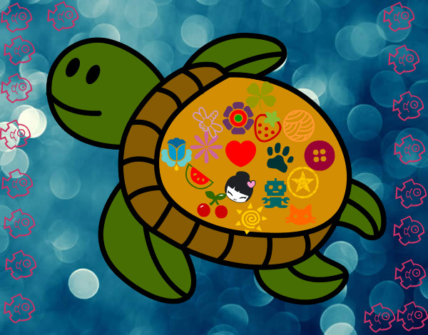 Dibujo Tortuga nadando pintado por bencitopoe