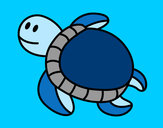 Dibujo Tortuga nadando pintado por poliy