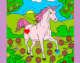 Dibujo Unicornio corriendo pintado por nikoleta