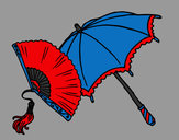 Dibujo Abanico y paraguas pintado por EVELYN1987