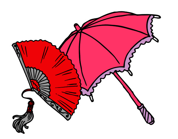 Dibujo Abanico y paraguas pintado por Grismar