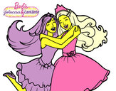 Dibujo Barbie abrazada pintado por everardola