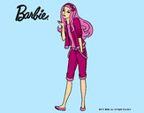 Dibujo Barbie con look casual pintado por amalia