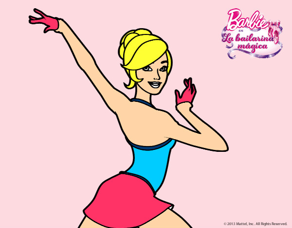 Dibujo Barbie en postura de ballet pintado por Esti8