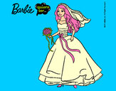 Dibujo Barbie vestida de novia pintado por amalia