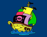 Dibujo Barco de piratas pintado por wewe