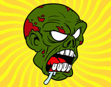 Dibujo Cabeza de zombi pintado por flai