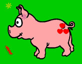 Dibujo Cerdo durmiendo pintado por amaliasoli