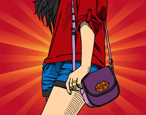 Dibujo Chica con bolso pintado por getzemany