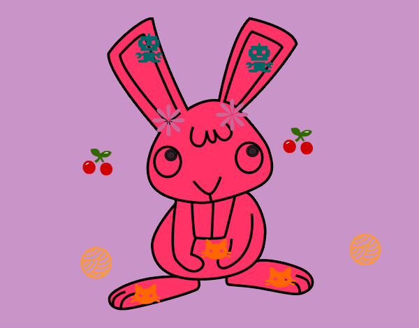 Dibujo Conejito feliz pintado por Esti8