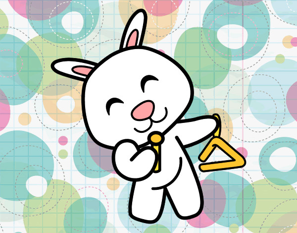 Dibujo Conejo con triángulo pintado por DJgoku