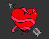 Dibujo Corazón con flecha III pintado por minerrva