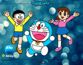 Dibujo Doraemon y amigos pintado por camilita_8