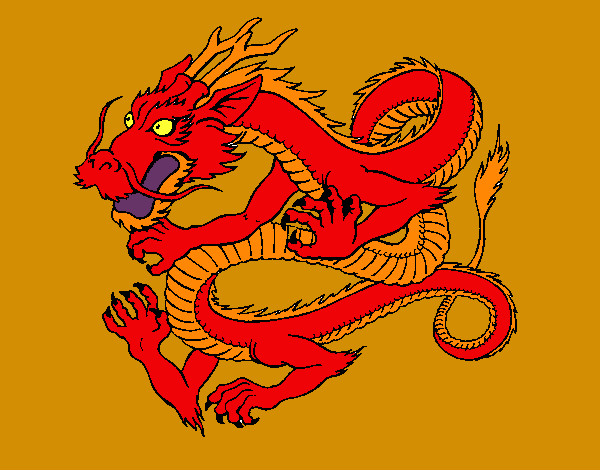 Dibujo Dragón japonés 1 pintado por leea