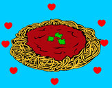 Dibujo Espaguetis con queso pintado por DJgoku