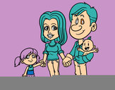 Dibujo Familia feliz pintado por chicalista