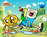 Dibujo Finn y Jake pintado por anaka