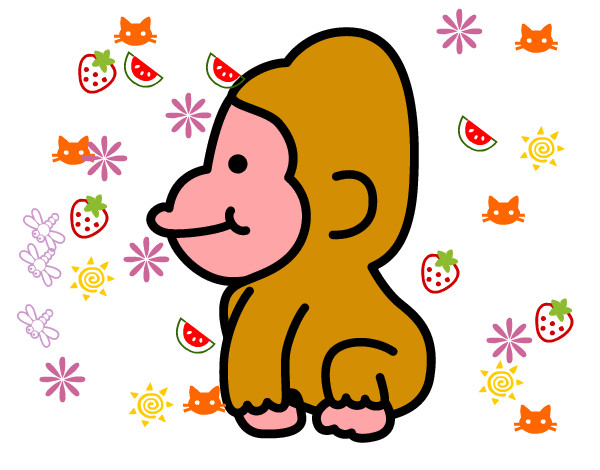 Dibujo de Gorila bebé pintado por Esti8 en  el día 26-02-13 a  las 09:46:24. Imprime, pinta o colorea tus propios dibujos!