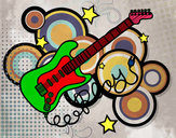 Dibujo Guitarra y estrellas pintado por jaiver