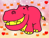 Dibujo Hipopótamo pequeño pintado por junita