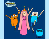 Dibujo Jake, Princesa Chicle y Finn pintado por DMZL