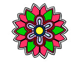 Dibujo Mándala con forma de flor weiss pintado por 1D1D