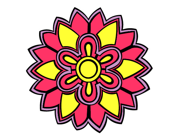 Dibujo Mándala con forma de flor weiss pintado por bellaaaaa