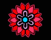 Dibujo Mándala con forma de flor weiss pintado por minerrva